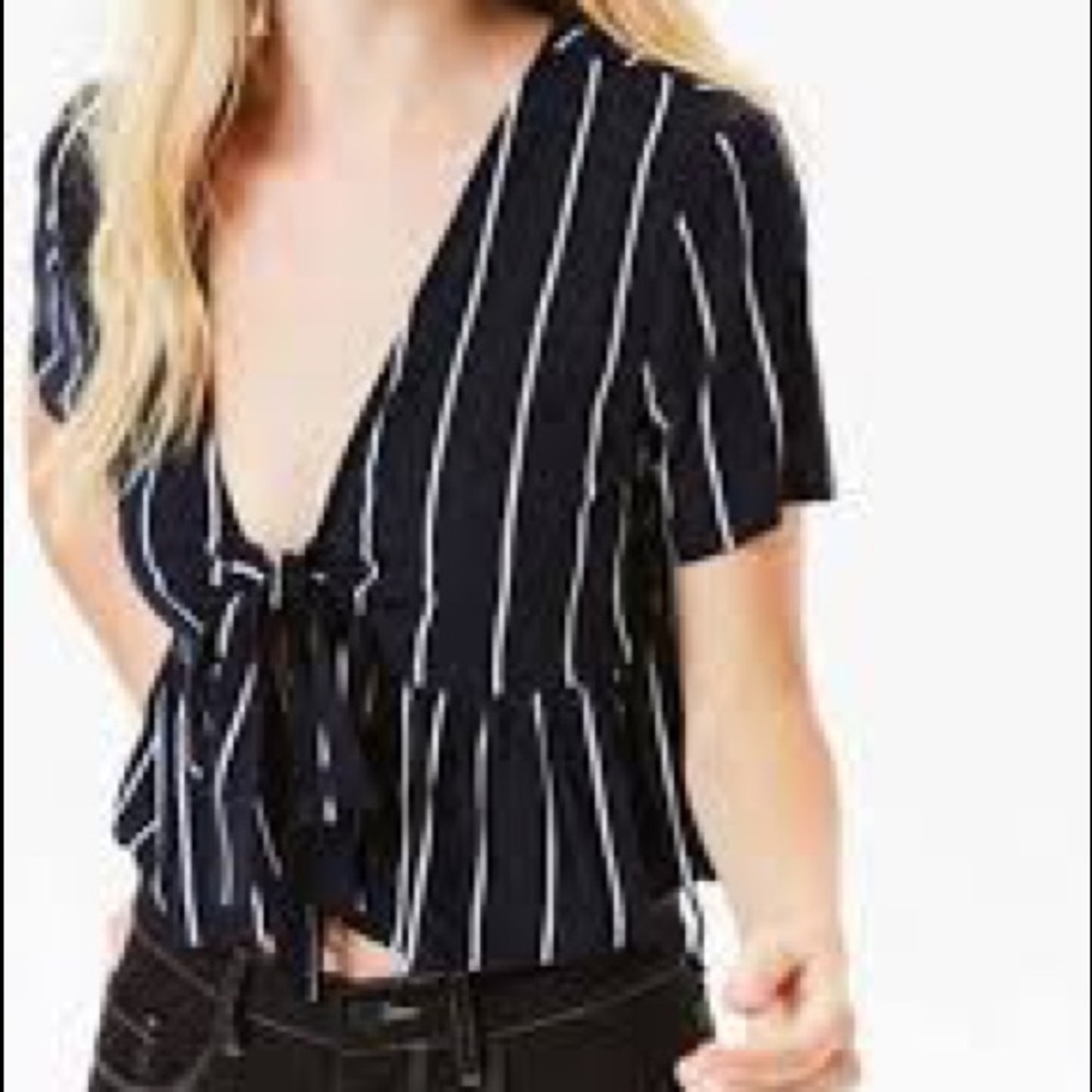 La hearts babydoll tie front top